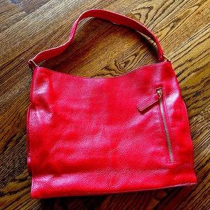 NWOT! Red leather shoulder bag / hobo
